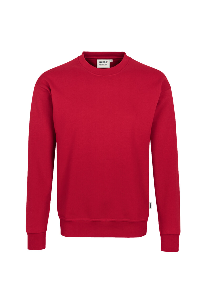 HAKRO SWEATSHIRT MIKRALINAR® ROT, mit Logo bestickt